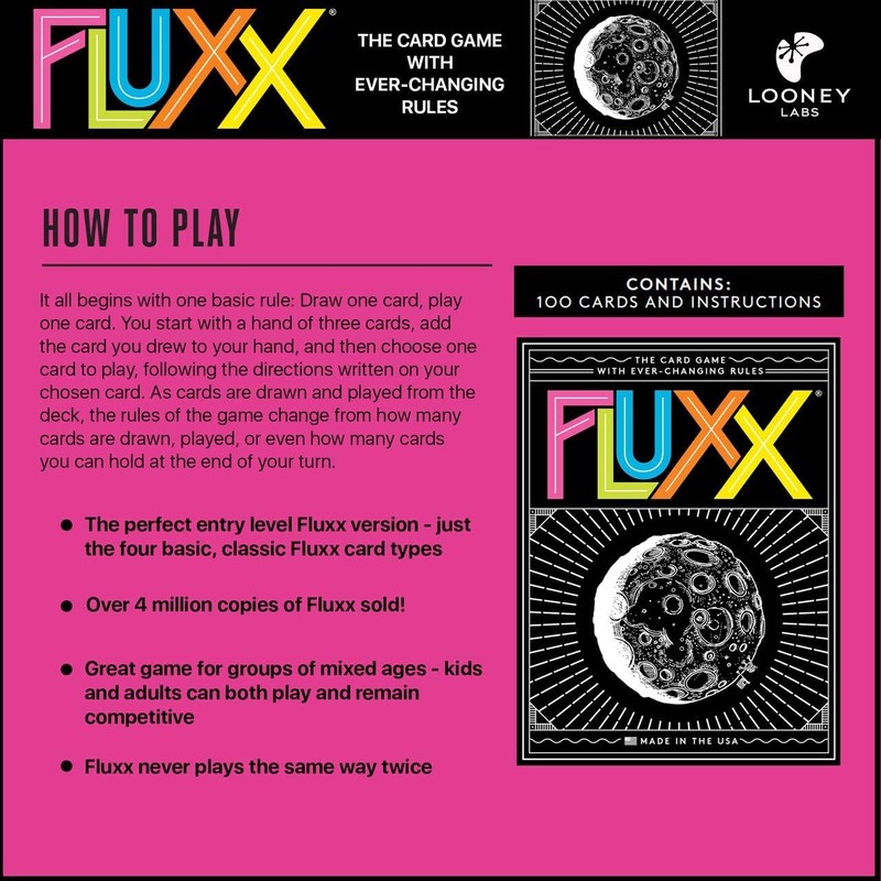 Looney Labs Fluxx 5.0 Card Game Fun, Fast-Paced, Ever-Changing Rules,