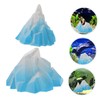 Mobestech 2pcs Miniature Floeberg Model for Fish Tank Realistic Iceberg