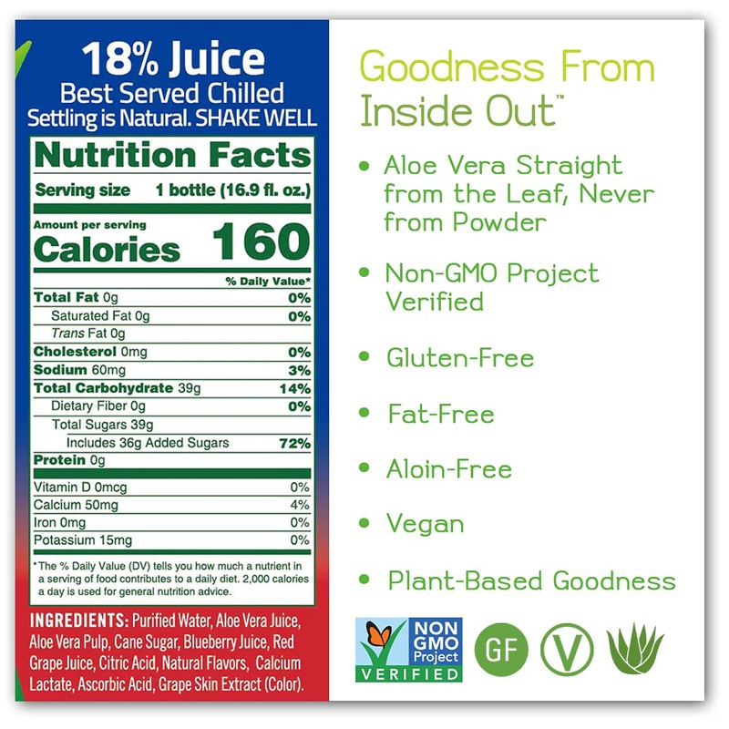 ALO Aloe Vera Juice Drink | BLUE - Aloe Vera