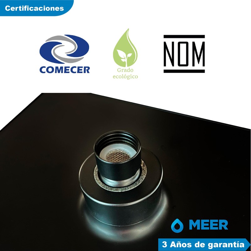 CNX Meer Faucets - Regadera Cuadrada Multiposición, Anti-Sarro y Funciona