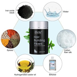 Hair Building Fibers - Thickening Fiber for Women and Men-Gentle Plant Formula-Hypoallergenic-Natural Look - Hair Loss Concealer Powder for Thicker Fuller Hair - .77oz (Black)