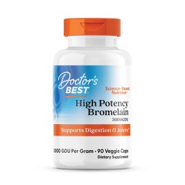 Doctor's Best Bromelain 3000 GDU 90 Count Digestive Enzyme Supplement 500mg