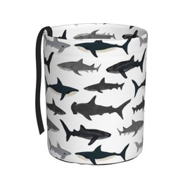 GYLILI Sharks Nautical Boys Car Trash Can Leak Proof Hanging Waterproof Garbage Can Multipurpose Trash Bin for Car SUV Front Seat Headrest Collapsible and Portable Storage Pocket