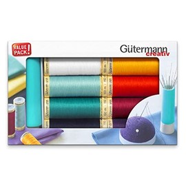 Gütermann Thread Set with Needle Twister, Polyester, Multicolor, 100m