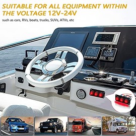 KEING 3 Gang Toggle Rocker Switch Panel Red LED Breaker Waterproof Widely Fits for Auto Automotive Lights Car Marine Boat Yacht, Trailer, Caravan, Camper, Bus, Tractor, Jeep, Truck Vehicles & More