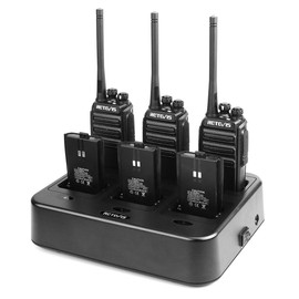 Case of 6,Retevis H-777S Walkie Talkies Long Range,Portable Two Way Radios with Six-Way Multi Gang Charger,Clear Voice, Hands Free 2 Way Radio,for School,Warehouse,Restaurant