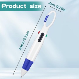 Telooco 100 Pcs Keychain Pen 4 in 1 Multicolor Shuttle Pens, Badge Reel Ink Ballpoint Pen Nurse Pens with Buckle Clip for Office School