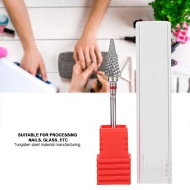 Nail Drill, Tungsten Steel Drill Bit for Nails, Nail Art Drill, Electric Pedicure Manicure Grinding Head Nail Polishing Accessories, Manicure Drill for Nails (Red Label)