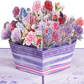 Pop of Art 3D Pop Up Mother’s Day Card, Artistic Flowers, For All Occasions - 5" x 7" Cover - Includes Envelope and Note Tag