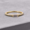 espere Emerald Baguette Ring | 18K Gold Stacking Ring |