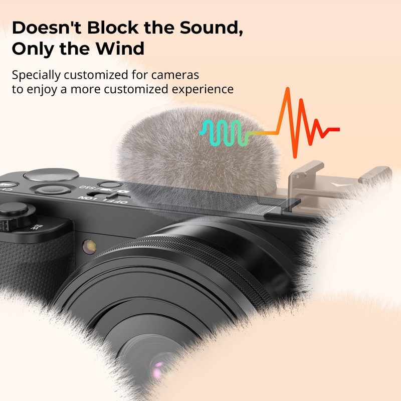 SmallRig Cold Shoe Adapter with Wind Muff Windshield for Sony