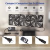 KEYFANCLUB 3X 120mm 12V Computer Fan with DC to AC