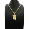 Sparkled Stone Stud Jesus Face Pendant 24" Various Chain Necklace