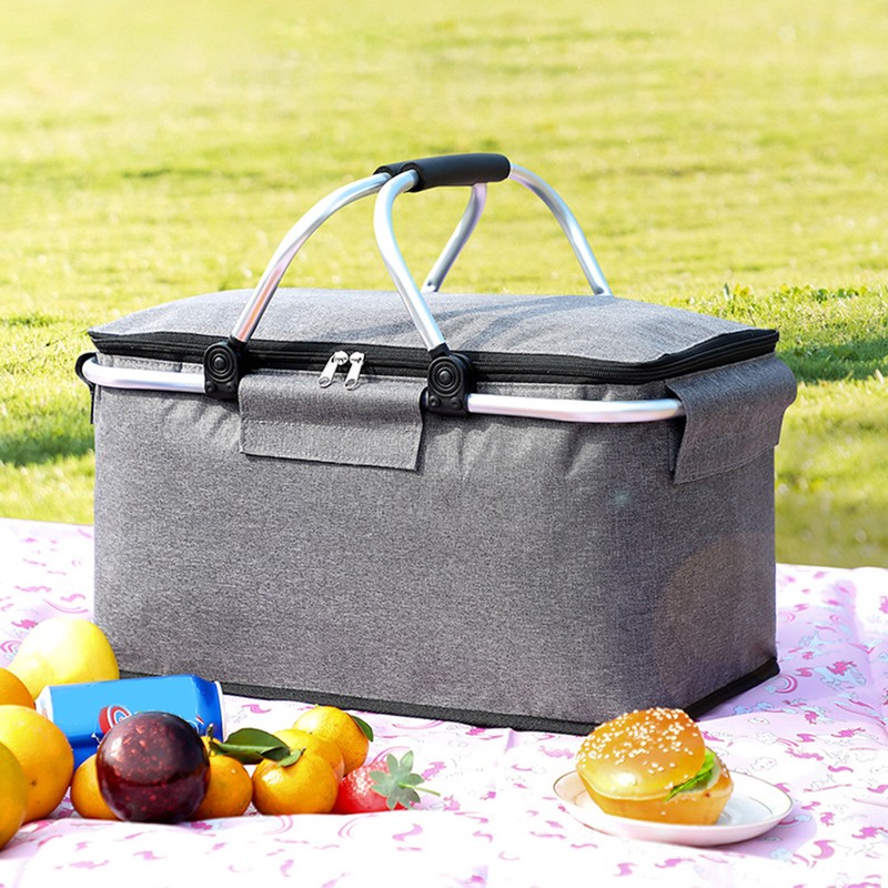 Insulated Cooler Basket Foldable Large Capacity Portable Outdoor Picnic Insulated