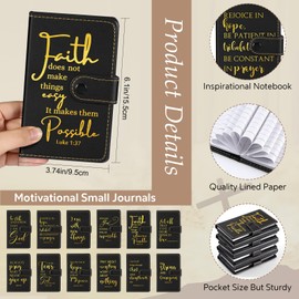 Spakon 12 Sets Christian Gifts Bulk for Men Leather Bible Study Notebook Bible Verse Ballpoint Pen Prayer Journal Religious Scripture Notepad for Men Women Church Pastors Sunday School