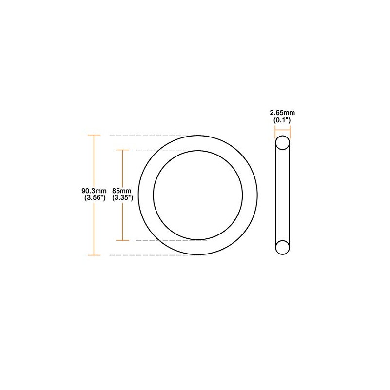 sourcing map Metric Nitrile Rubber O-Rings Seal Rubber Sealing Ring