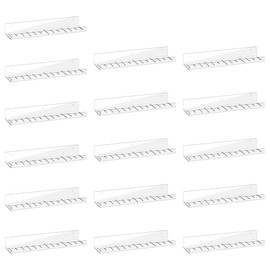 LAZYROSY-16 Packs Floating Shelves Wall Storage. 4×15 in Wall Mounted Bookshelves for Study Room, Toy and Cards Collectibles Display for Kids Room, Perfume and Cosmetics Organizer for Bathroom-Clear