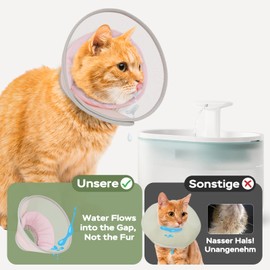 Supet Soft Cat Collar: Comfortable Waterproof Mesh Recovery Cone After Surgery to Prevent Licking and Scratching, Alternative to Plastic Elizabeth Head/Neck Cone (Pink, M)