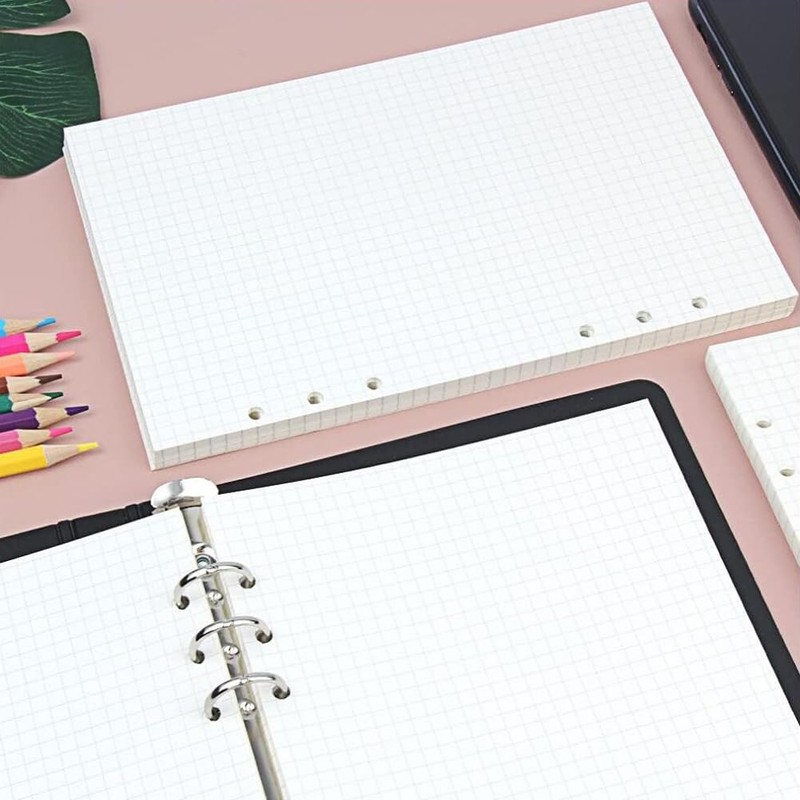 6 Pack A5 Refill Paper 6 Holes Paper Squared 270