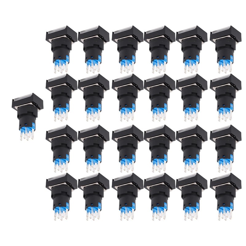 25 Pcs Industrial Push Button Switch Self Locking Push Button