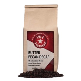 Lola Savannah Butter Pecan Whole Bean Coffee - Gourmet Arabica Beans Blend Buttery Richness with Toasty, Nutty Pecan Flavor that Melts Away, Decaf, 2lb Bag