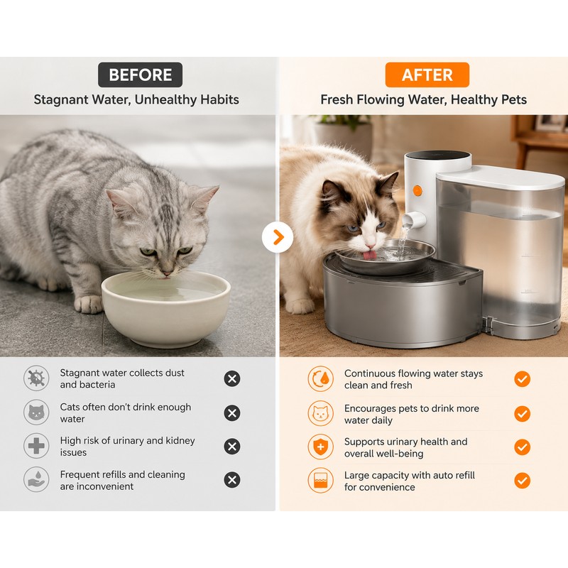New Stainless Steel Bowl Pet Intelligent Peering Water Dispenser Automatic