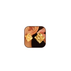 Chunky Gold Earrings for Women Trendy 14K Gold Statement Earrings Hypoallergenic Gold Nugget Earrings Jewelry Gifts