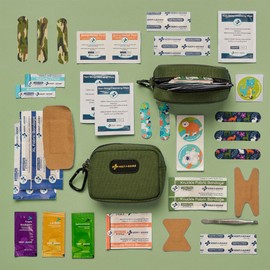 KeepGoing Small Travel First Aid Kit Kids – 60 Pc. Mini First Aid Kit for Purse, Diaper Bag, & Backpack with Latex-Free Bandages – 4 Oz., & 4.5 x 3.5 x 2 in, TSA-Approved