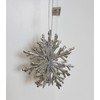Crate & Barrel Glitter Snowflake Silver Christmas Ornament ` 3 in
