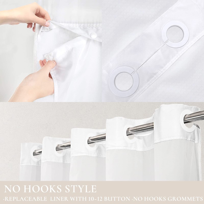 Tititex No Hooks Snap in Liner Aesthetic Blooming White Flowers