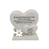 David Fischhoff Dad Double Heart Plaque, Poly Resin, Cream, 17.5