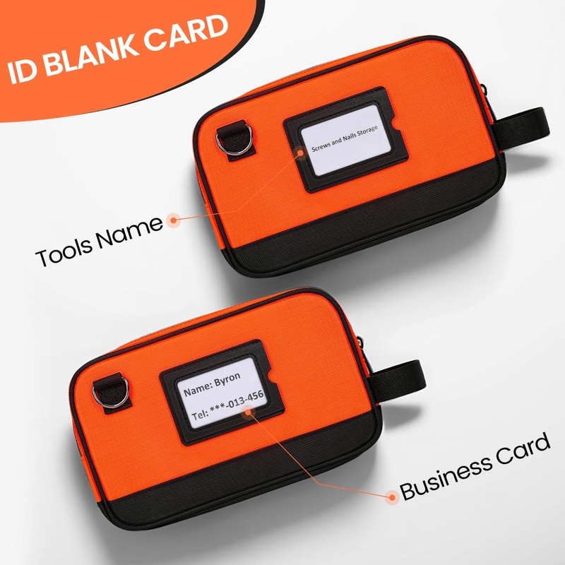 TUFFWORX Tool Bag, Dual Compartment Storage Pouch (Orange)