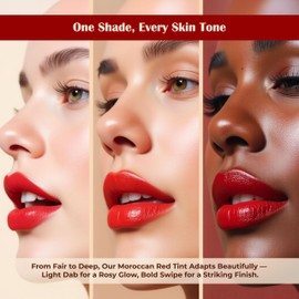 Aker Fassi Lip and Cheek Tint with Argan Oil – Moroccan Liquid Red Stain for Natural Glow, Moisturizing Color, Lightweight Feel, and Long-Lasting Plant-Based Beauty