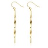 18K Gold Plated Sterling Silver Post Long Bar Dangle Earrings