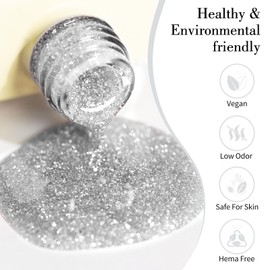 CANNI CANNI Glitter Gel Nail Polish 1pcs 9ml Nail Gel Iron color Glitter Nail Polish Soak Off Uv LED Nail Lamp Dawn Crystal Flash Series Nail Art Manicure Salon DIY Home