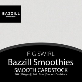 FIG SWIRL 12x12 Smooth Cardstock by Bazzill | 80 lb White Scrapbook Paper | Perfect for Cardmaking, Die-cut & Paper Crafting Supplies | 25 Sheets per Pack