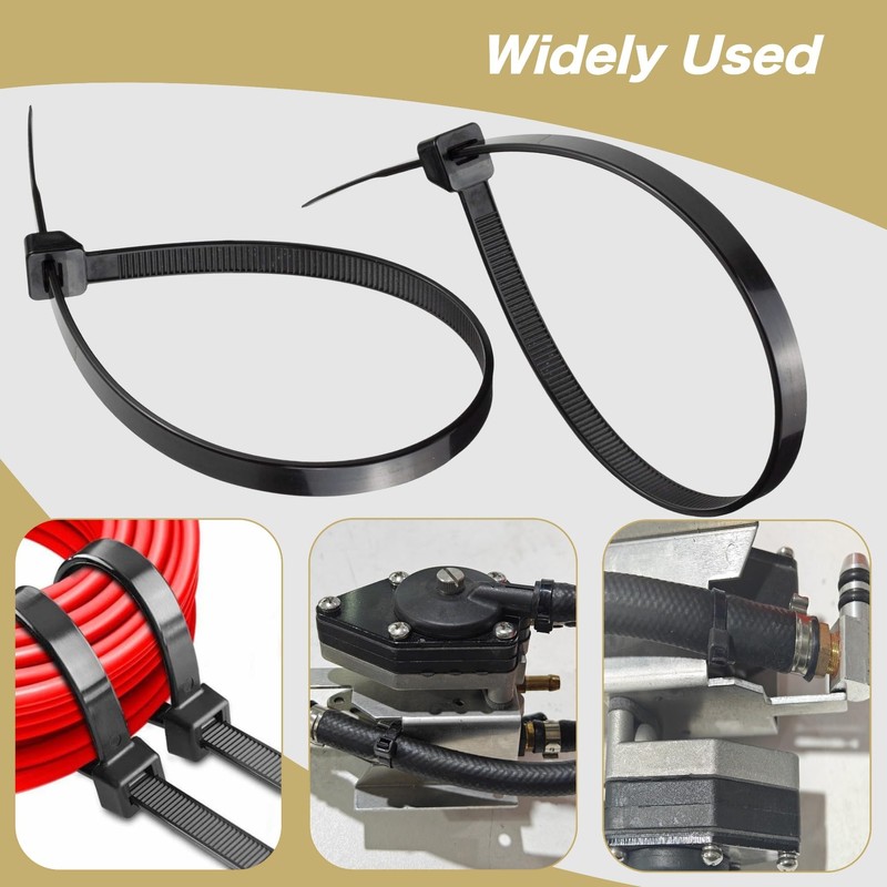 JLM MARINE 4 Pack 4 Inch Black Zip Ties UV