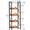 HOOBRO Bookshelf, 5-Tier Industrial Bookcase, Book Shelf Storage Organizer, Tall