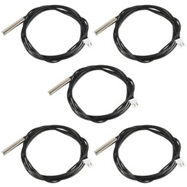 BOJACK 10K Temperature Sensor Probe, 1m Stainless Steel 3950 Temp Sensor Probe, Waterproof Temp Sensor Probe，-25 to 125 Degree Celsius Temp Sensor(Pack of 5)