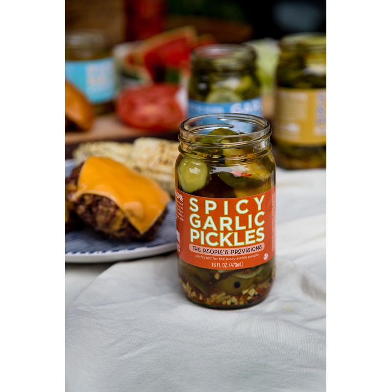 The People's Provisions - Spicy Garlic Pickles 16oz - Crunchy,