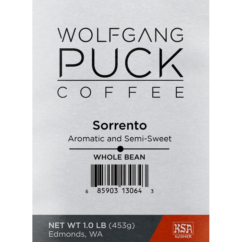 Wolfgang Puck Coffee, Sorrento, Whole Bean Coffee, 1-Pound