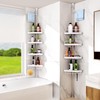 HAMITOR Corner Shower Caddy Tension Pole: Adjustable Stainless Steel Shower