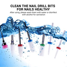 MelodySusie 7x Premium Ceramic Bits Set Professional Grinding Head Nail Cutter Attachment Set for Manicure Pedicure Nail Care