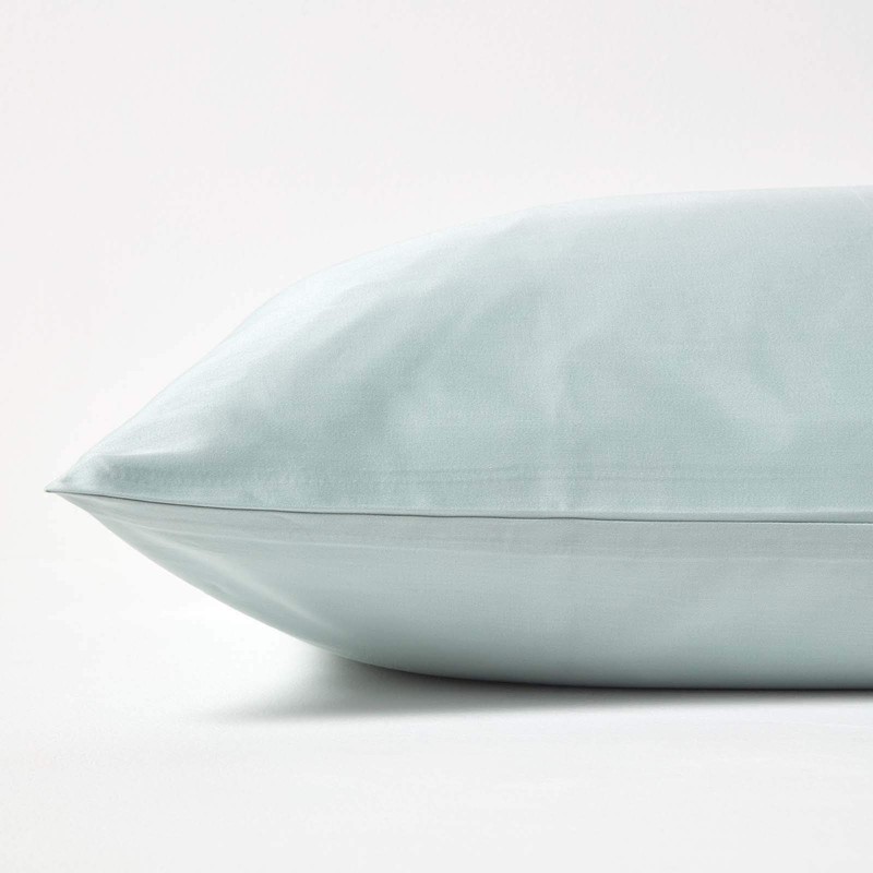 HOMESCAPES Blue Organic Cotton Euro Size Pillowcase 40 x 40