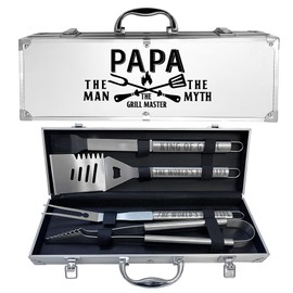 Papa Gifts, Fathers Day Papa Gifts for Him Heavy Duty Grilling Accessories Kit for Backyard BBQ, Thick Stainless Steel Grill Utensils with Non-Slip Handle Tool for Men on Birthday Grandparents Day
