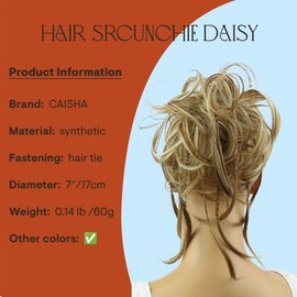 CAISHA XXL Scrunchie Messy Bun Hairpiece Braided Updo Slightly Wavy Voluminous Light Brown Blonde Mix G21D