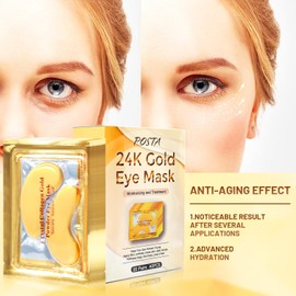 POSTA 24K Gold Eye Mask, 20 Pairs 40PCS Eye Treatment Mask With Collagen, Under Eye Mask Treatment for Puffy Eyes, Dark Circles Corrector, Used for Eye Bags, Anti Aging Patches for Women and Men