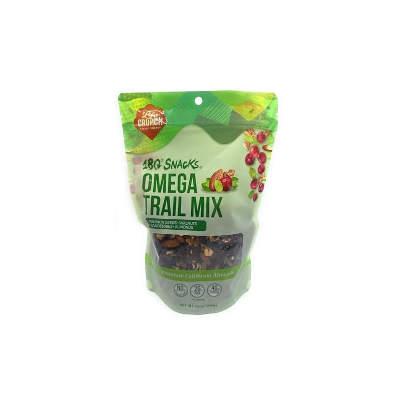 180 Snacks, Omega Trail Mix, Pumpkin Seeds, Walnuts, Cranberries, Almonds,