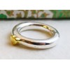 Sterling Silver 925 Mixed Metal Band with Gold Plated Heart