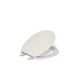 KOHLER K-4775-47 Brevia Round Toilet Seat with Quick-Release Hinges And Quick-Attach Hardware For Easy Clean, Almond